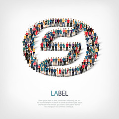 label people sign 3d
