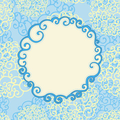 Seamless pattern with abstract doodle ornament