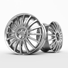 Aluminium Alloy rims, Car rims. 3D rendering.