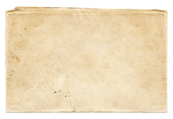 Shabby light paper blank with old spots. Vintage texture for design.