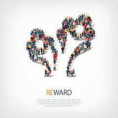 reward people sign 3d