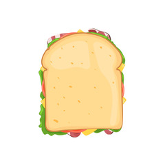 Sandwich with bacon top view