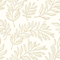 Floral seamless pattern with branches
