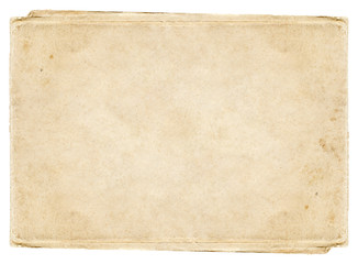 Shabby light paper blank with old spots. Vintage texture for design.