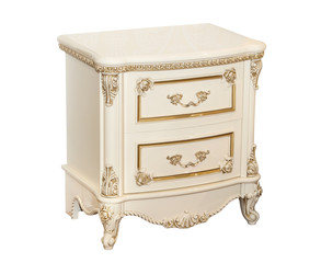 White retro chest of drawers isolated