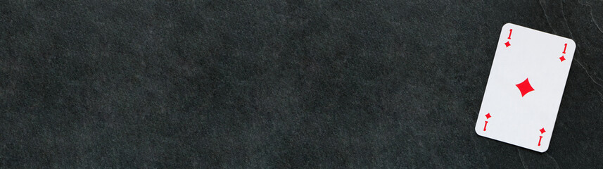 As de carreau sur ardoise / carte à jouer / casino... bannière