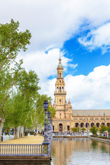 Fototapeta na wymiar View of Plaza de Espana, in Sevilla, Spain