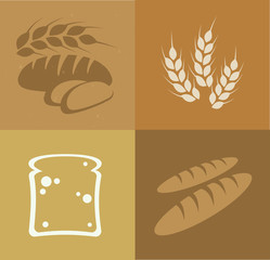 Bread icon set vector