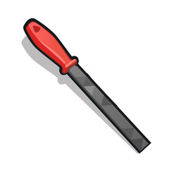 Red chisel, working tools vector series isolated 