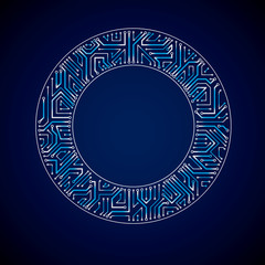 Vector abstract computer glare circuit board, blue technology