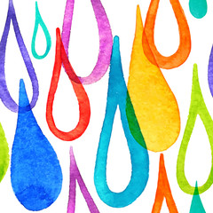 Seamless pattern with rain drops - obrazy, fototapety, plakaty