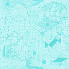 Sacred geometry symbols and elements wallpaper seamless pattern