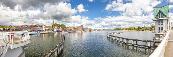 Kappeln Panorama, view from the Flap Bridge, Region Schlei, Northern Germany
