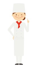 シェフ　女性　全身　働く人々　