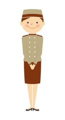 ホテルマン　女性　全身　働く人々　