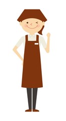 販売員　女性　全身　働く人々