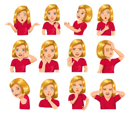 girl gestures and facial expressions