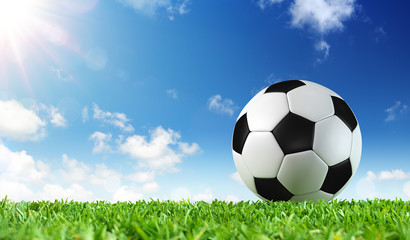 Ball On Grass Of Stadium
