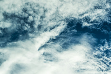 Unusual blue sky and white clouds
