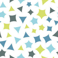Seamless pattern with different shapes on a white background