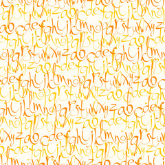 Seamless pattern with hand drawn letters