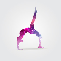 Naklejka na ściany i meble Yoga Positions. Silhouettes icon. Vector illustration