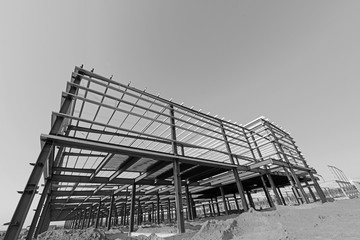 Steel structure workshop is under construction
