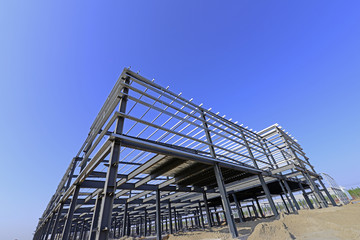 Steel structure workshop is under construction