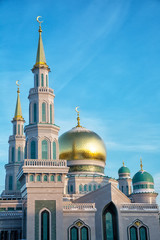 Fototapeta na wymiar Big Cathedral Mosque in Moscow, Russia