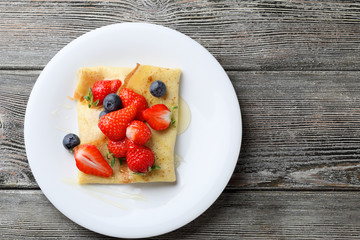 summer crepe with strawberries