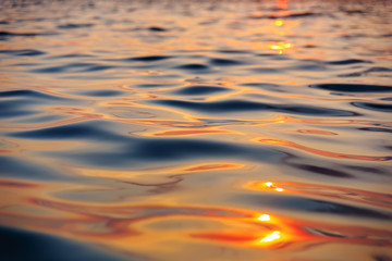 Picture of the surface water in the sunset time