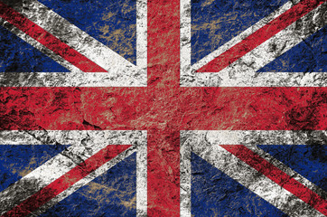 Grunge UK flag on stone background