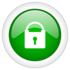 green glossy vector padlock web icon