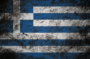 Fototapeta na wymiar Grunge Greece flag on stone background