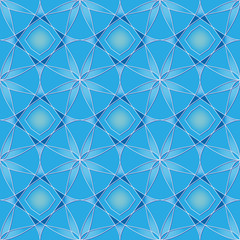 Seamless Geometric Embossed Pattern in Cerulean Blue. Bright Background Vector Design.