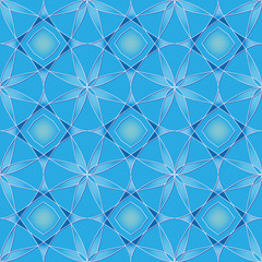 Seamless Geometric Embossed Pattern in Cerulean Blue. Bright Background Vector Design.