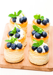 puff  pastry stuffed with soft cream cheese and blueberry with l