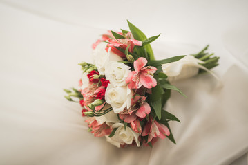 Wedding perfect bridal bouquet of different flowers