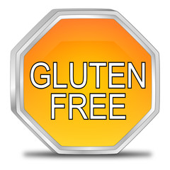 Gluten free Button - 3D illustration