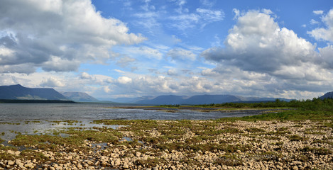 Lake panorama on the Putorana plateau.