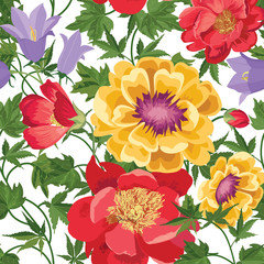 Floral seamless pattern. Flower background. Flourish texture with flower rose bouquet