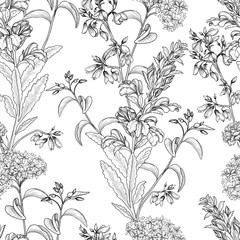 Floral seamless background. Flower bouquet pattern Flourish wallpaer