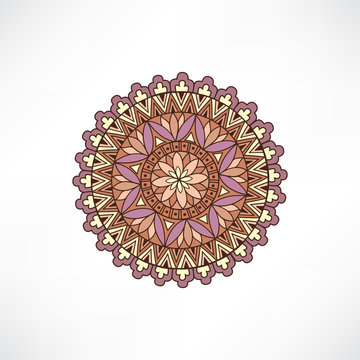 Abstract floral decorative element. Geometric ornament. Oriental pattern