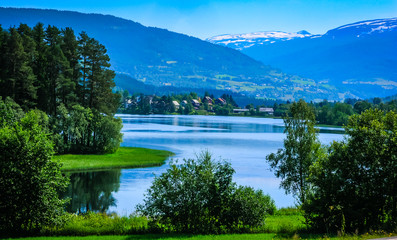 Beautiful Norwegian landscape with water