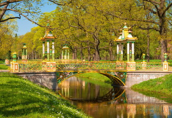 Bridge in Chinese style in the Alexander Park in Tsarskoye Selo