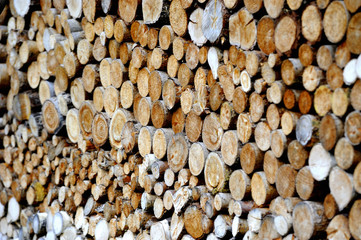 background of firewood stack