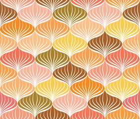 Fototapeta premium Abstact floral ornamental seamless pattern Oriental geometric line vector ornament