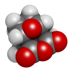 Cantharidin blister beetle poison molecule. 3D rendering.  