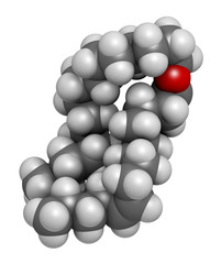 Cetyl myristoleate food supplement molecule. 3D rendering.  