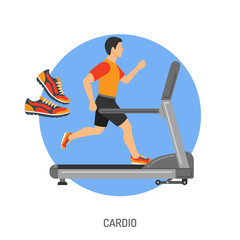 Runner on Treadmill Concept